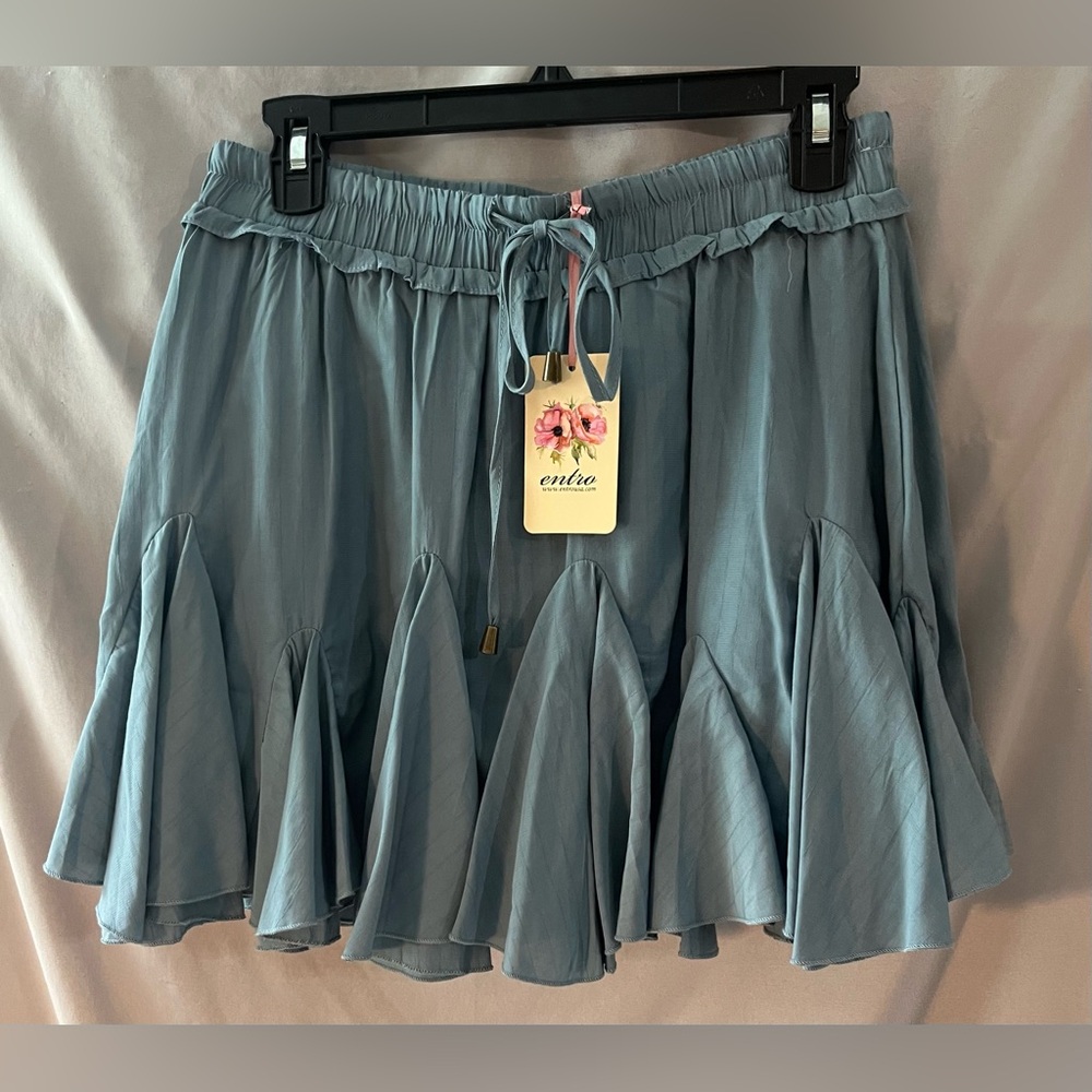 Entro Blue Ruffle Skort